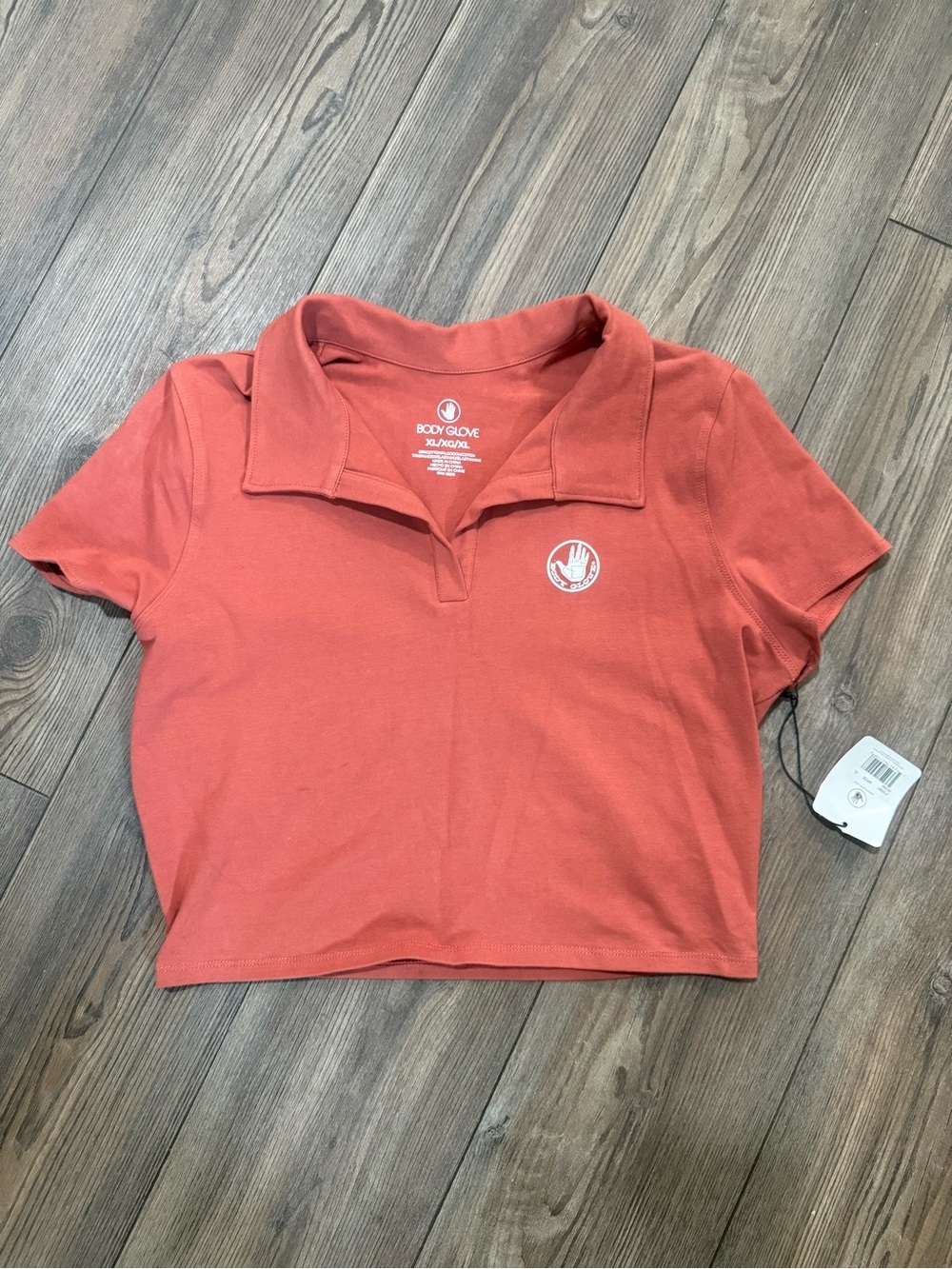 Body Glove Spice Rust Cropped Polo Top NWT Size XL